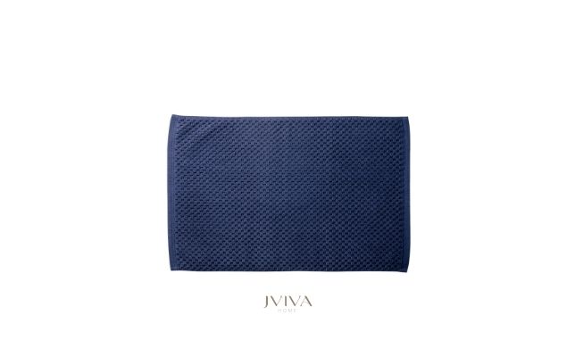 ผ้าเช็ดเท้าคอตตอน 18x28 นิ้ว - CottonLuxe Collection_Dotted กรมท่า Navy Peony