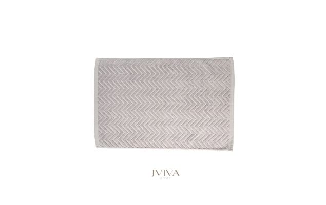 ผ้าเช็ดเท้าคอตตอน 18x28 นิ้ว - CottonLuxe Collection_Chevron เทา Ash Grey