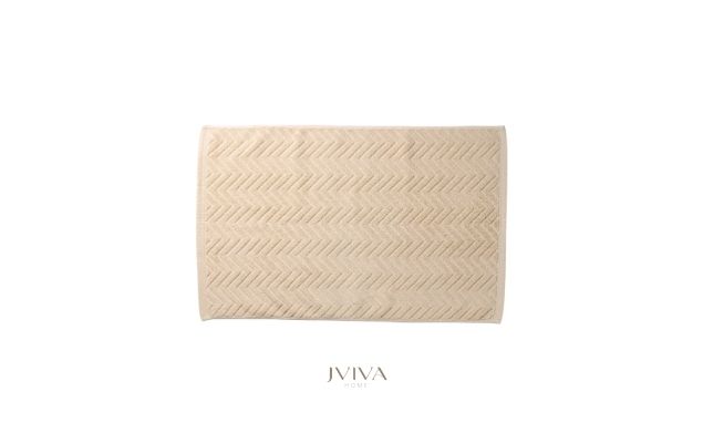 ผ้าเช็ดเท้าคอตตอน 18x28 นิ้ว - CottonLuxe Collection_Chevron เบจ Beige Bone