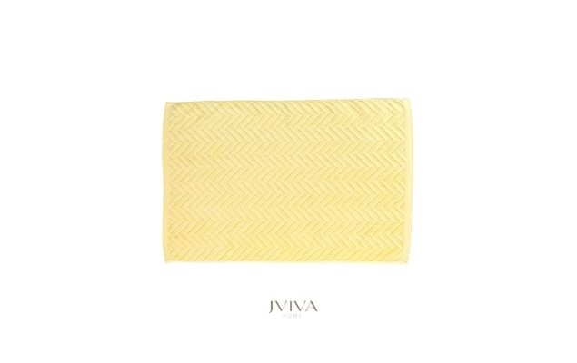 ผ้าเช็ดเท้าคอตตอน 18x28 นิ้ว - CottonLuxe Collection_Chevron เหลือง Butter Yellow