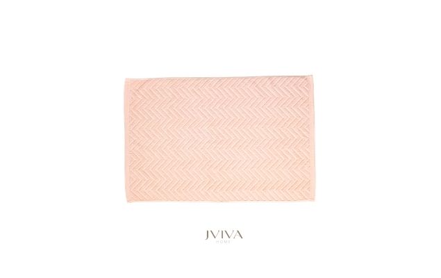 ผ้าเช็ดเท้าคอตตอน 18x28 นิ้ว - CottonLuxe Collection_Chevron พีช Peach Apricot