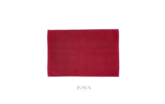 ผ้าเช็ดเท้าคอตตอน 18x28 นิ้ว - CottonLuxe Collection_Chevron แดง Red Berry