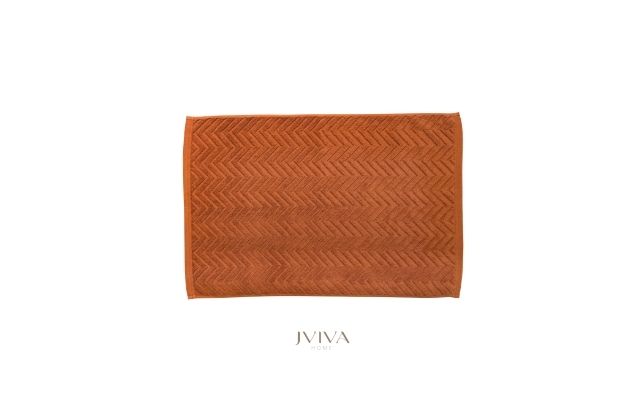 ผ้าเช็ดเท้าคอตตอน 18x28 นิ้ว - CottonLuxe Collection_Chevron ส้ม Caramel Orange