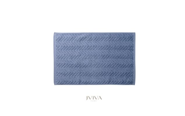 ผ้าเช็ดเท้าคอตตอน 18x28 นิ้ว - CottonLuxe Collection_Chevron เขียว ฟ้า Dusty Blue