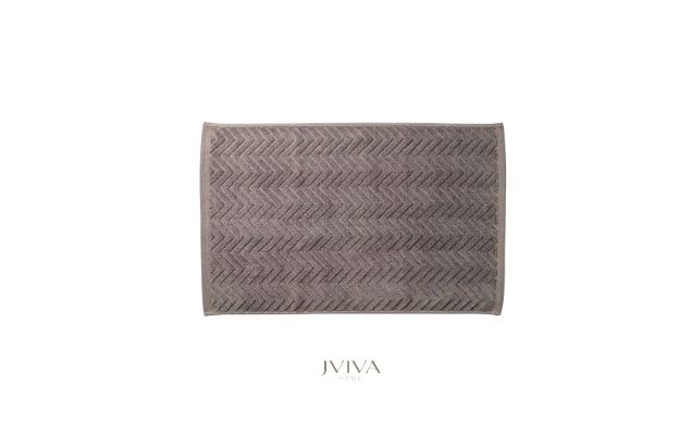ผ้าเช็ดเท้าคอตตอน 18x28 นิ้ว - CottonLuxe Collection_Chevron เทา Grey Charcoal