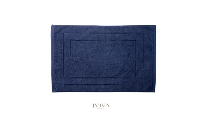 ผ้าเช็ดเท้าคอตตอน 18x28 นิ้ว - CottonLuxe Collection_Parallel กรมท่า Navy Peony