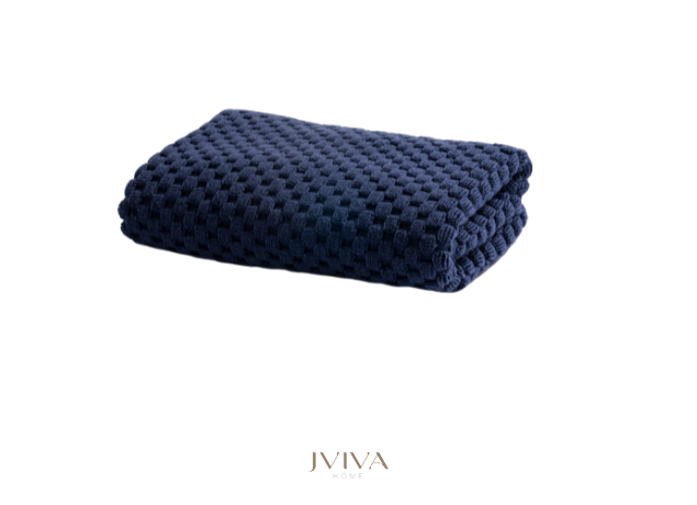 ผ้าเช็ดหน้า : ขนาด 12x12 นิ้ว (1.5 ปอนด์) สีกรมท่า Navy Peony