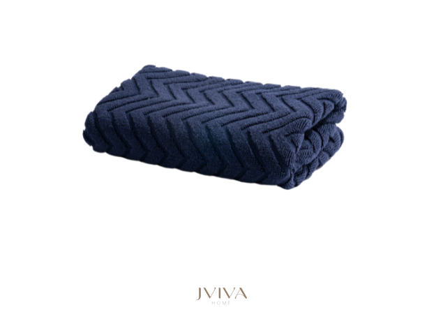 ผ้าเช็ดหน้า : ขนาด 12x12 นิ้ว (1.5 ปอนด์) สีกรมท่า Navy Peony