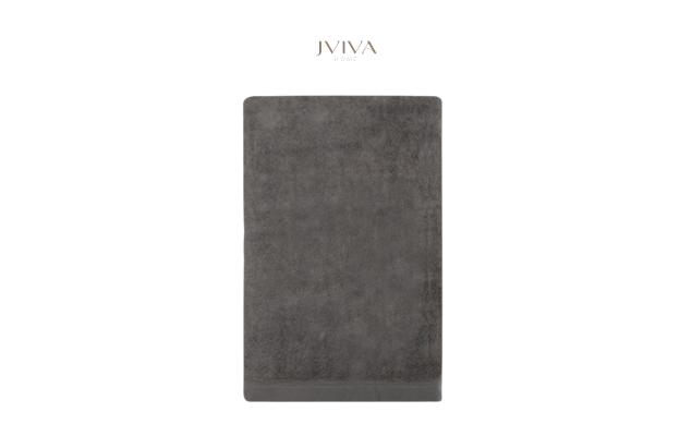 ผ้าเช็ดหน้าใยไผ่ 100% ขนาด 13x13 นิ้ว สีเทา Grey Charcoal