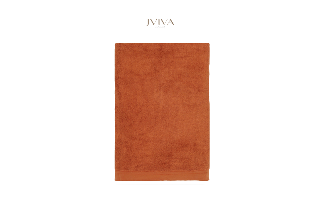 ผ้าเช็ดผมใยไผ่ 100% ขนาด 15x30 นิ้ว สีส้ม Burnt Orange