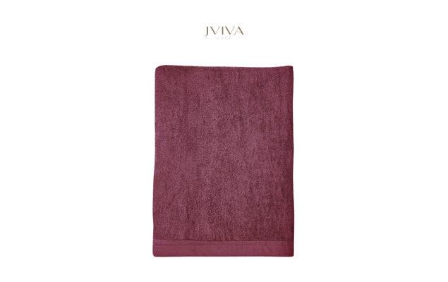 ผ้าเช็ดตัวใยไผ่ 100% ขนาด 27x60 นิ้ว Size L สีม่วง Purple Winetasting